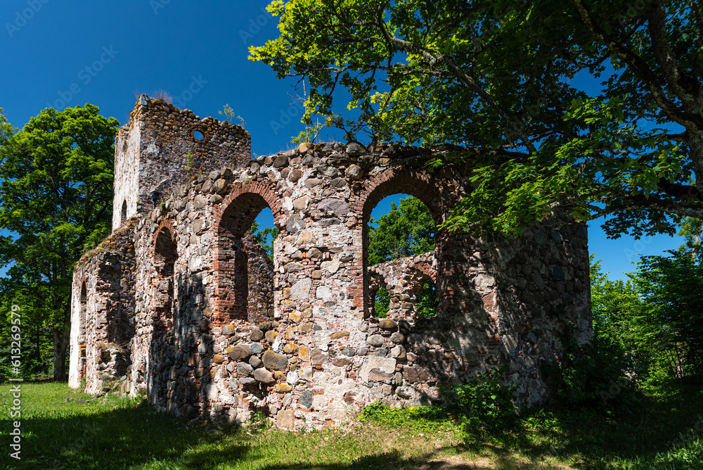 The ruins of the Lutheran Church in Embute, Latvia.