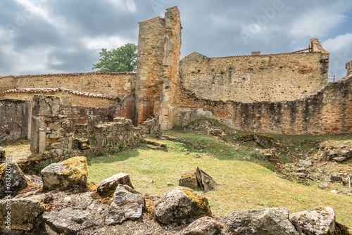 The old ruïnes of the town Oradour-sur-Glane in France. photo