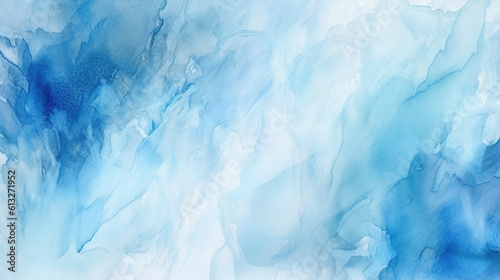 Blue water texture, blue and white abstract watercolor background, generative ai