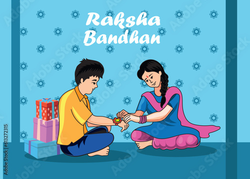 Happy Raksha Bandhan poster invitation card