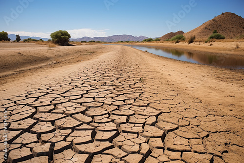 ausgetrockneter Fluß, Erderwärmung, dried up river, global warming