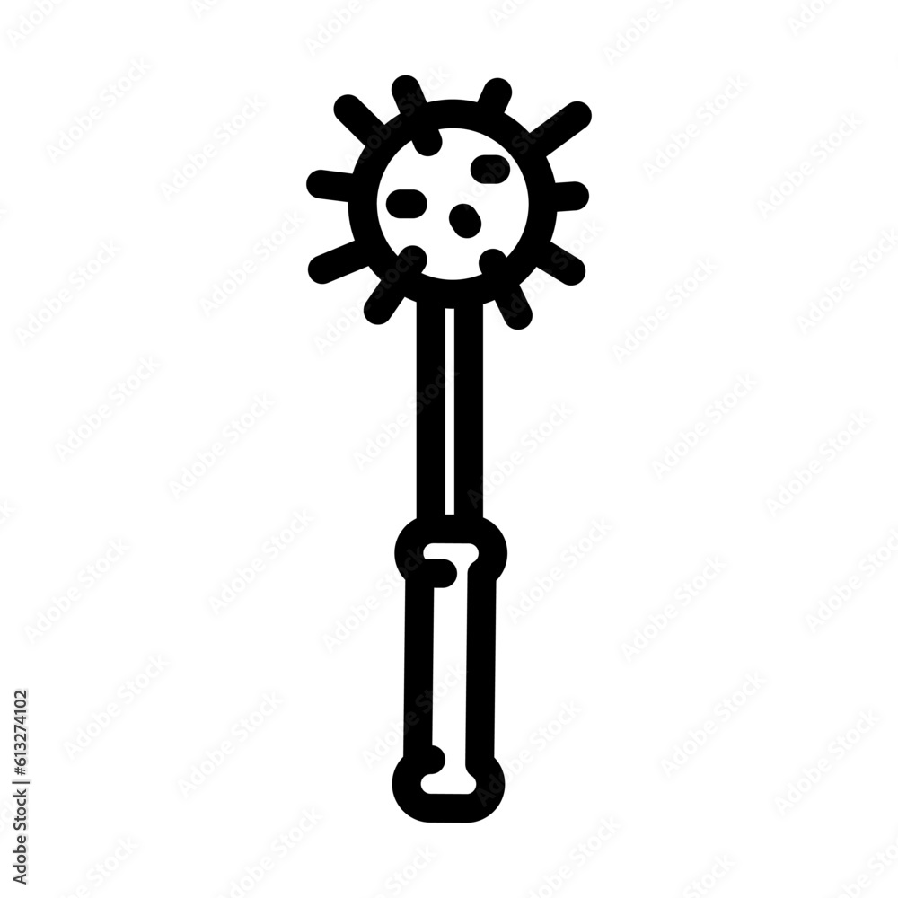 mace weapon military line icon vector. mace weapon military sign. isolated contour symbol black illustration