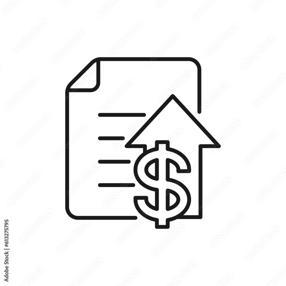 Financial growth reports icon line style isolated on white background. Vector illustration Financial growth reports icon line style isolated on white background. Vector illustration