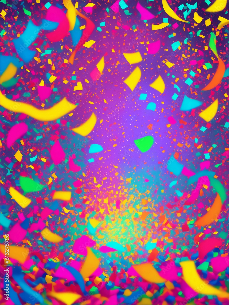 Fototapeta premium Colorful Confetti for celebration design, Generative AI Illustration.