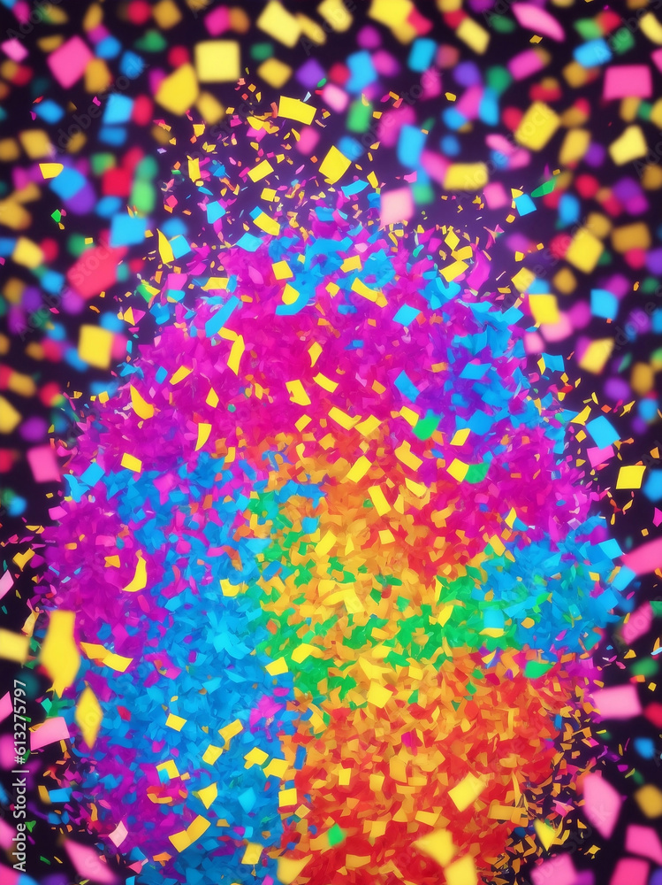 Fototapeta premium Colorful Confetti for celebration design, Generative AI Illustration.