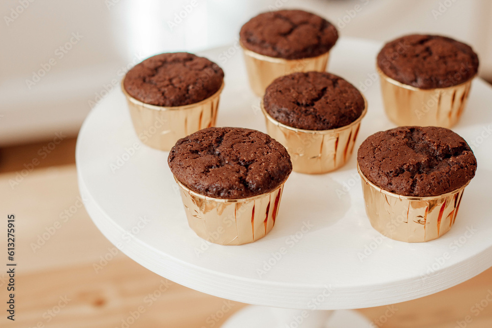 chocolate muffin and coffee