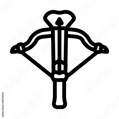 crossbow weapon military line icon vector. crossbow weapon military sign. isolated contour symbol black illustration