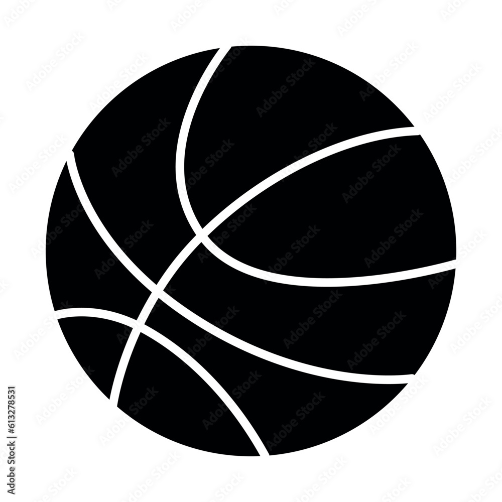 Basketball ball silhouette icon. Sport, team play concept .Vector flat illustration isolated on white background. Basketball ball silhouette icon. Sport, team play concept .Vector flat illustration isolated on white background.