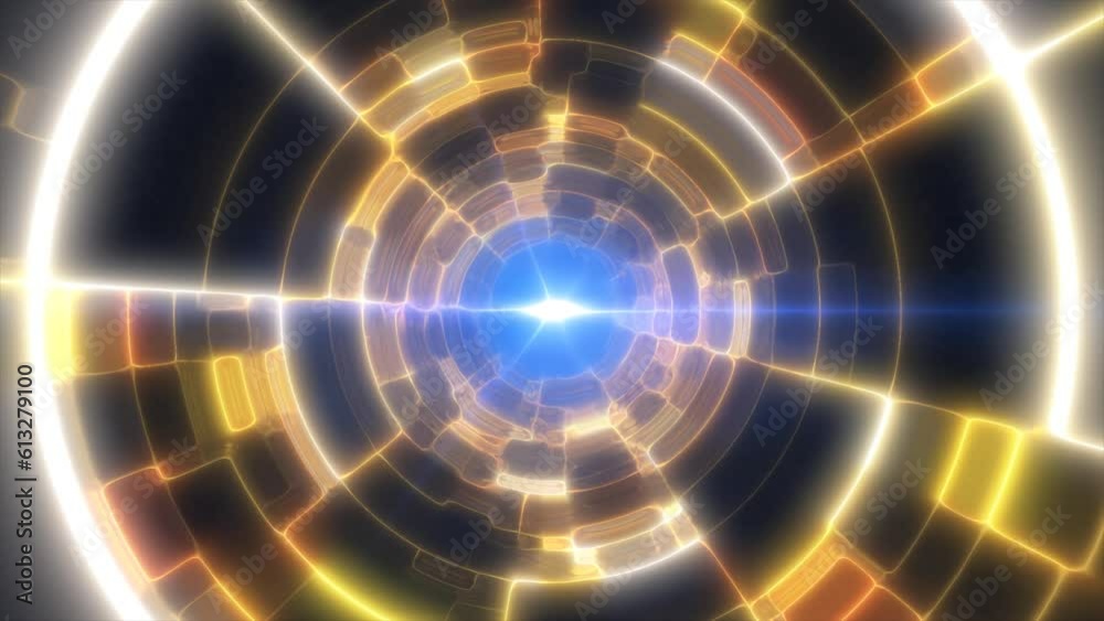 Yellow energy tunnel with glowing bright electric magic lines scientific futuristic hi-tech abstract background Yellow energy tunnel with glowing bright electric magic lines scientific futuristic hi-tech abstract background