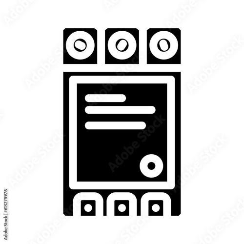 relay electronic component glyph icon vector. relay electronic component sign. isolated symbol illustration