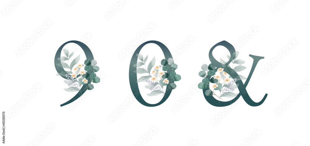 vector botanical capital alphabet collection vector alphabet set vector botanical capital alphabet collection vector alphabet set