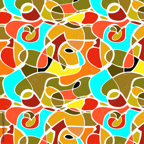 patterns, abstraction, shapes, floristry, leaves, outline, rainbow, color, background, packaging, design