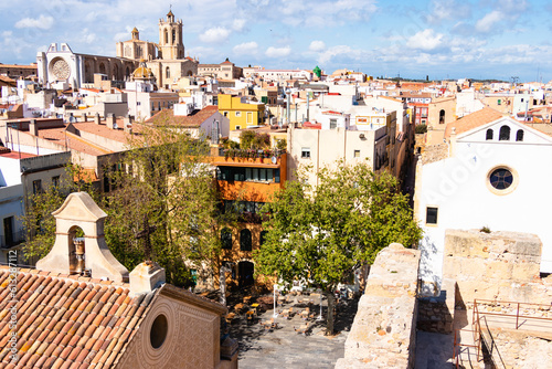 Rooftop View of the city of Tarragona in Summer