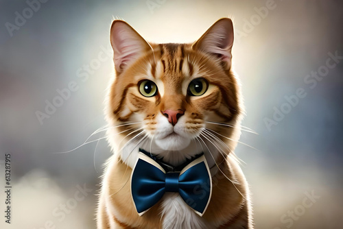  a cat wearing a bow tie or a fancy collar, exuding a sense of elegance and style