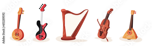 Musical Instrument for Orchestra and Acoustic Concert Vector Set