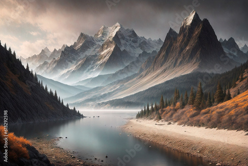 Generative concept art illustration. Generative ai.
