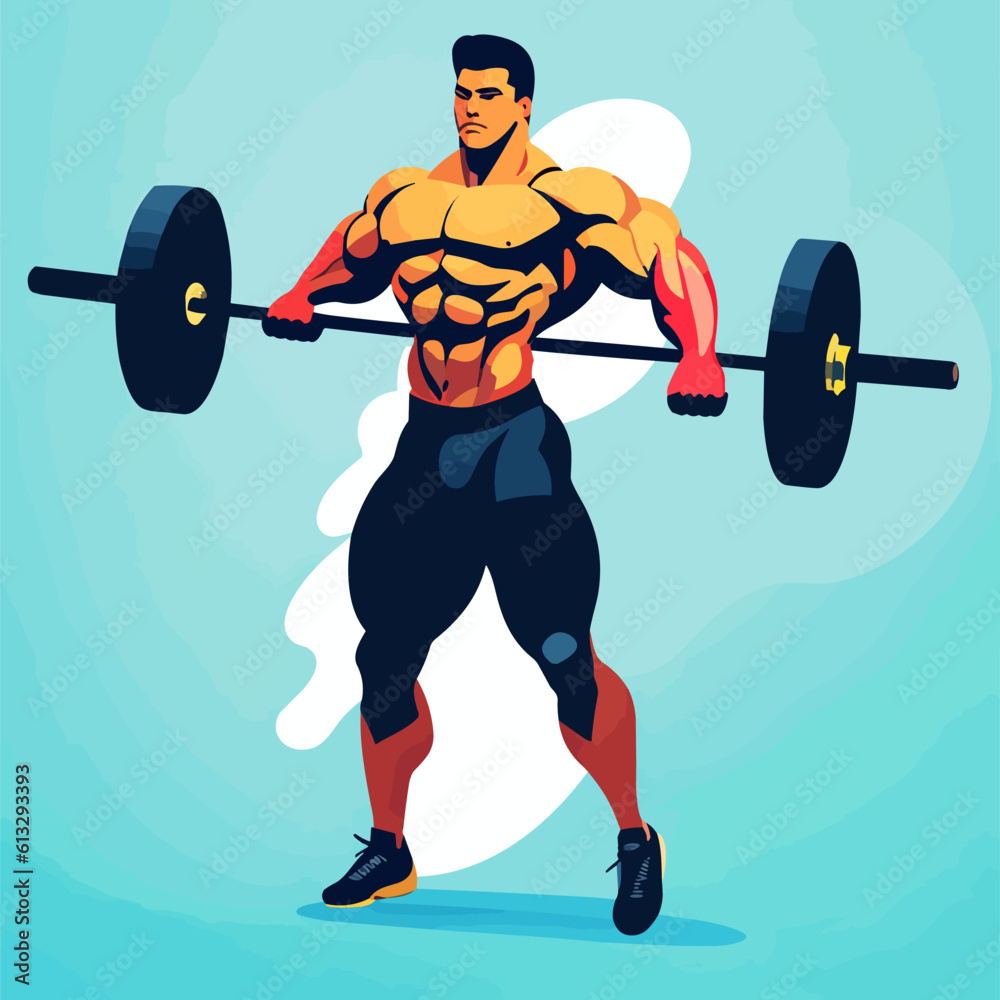 muscular athlete holding a barbell muscular athlete holding a barbell