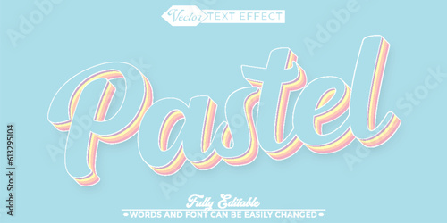 Colorful Soft Pastel Vector Editable Text Effect Template