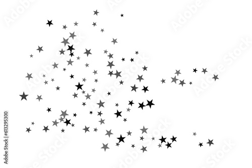 Star confetti. Silver casual confetti background. Bright design pattern.