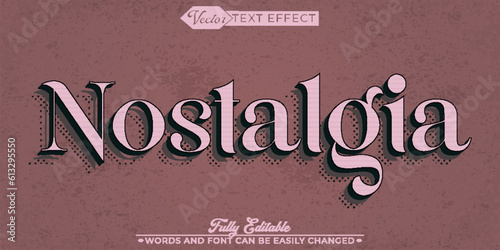 Oldest Worn Nostalgia Vector Editable Text Effect Template