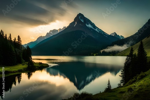 sunset in the mountains