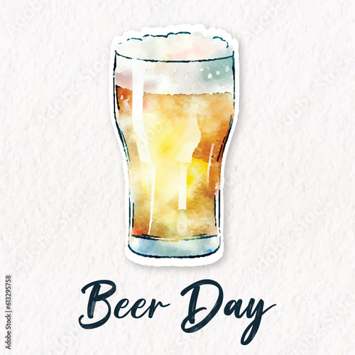 National Beer day water color vector 
