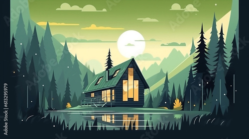 Cozy cabin in beautiful wilderness