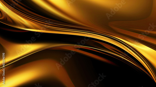 Golden abstract wavy background.