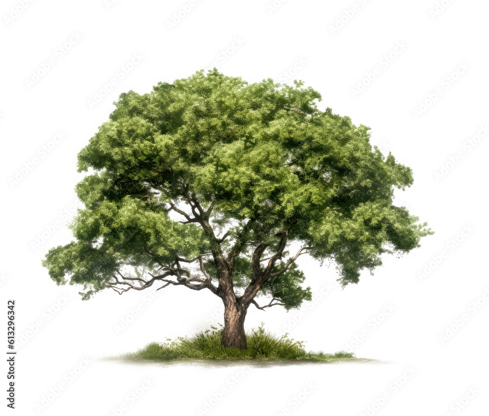 Oak tree isolated on white background. Generative Ai.
Oak tree isolated on white background. Generative Ai.