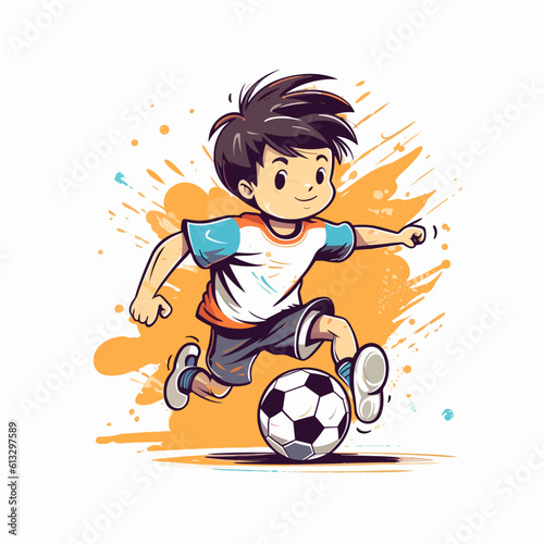 Child playing soccer (football)