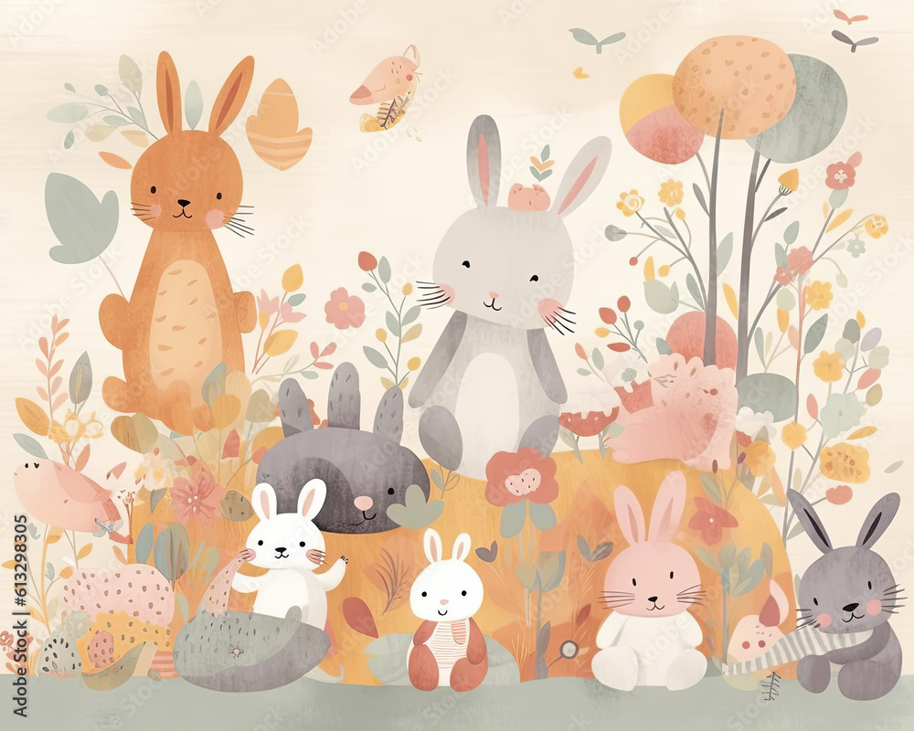 Obraz premium Let This Whimsical Number One Illustration Bring Joy to Your Babys Nursery