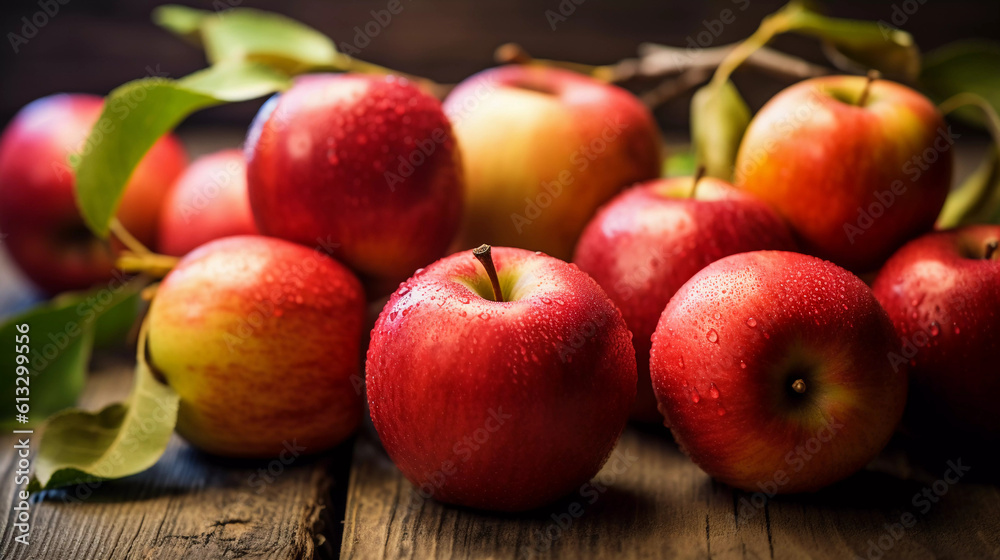 Vibrant Close-up of Fresh Apples, Generative AI. Vibrant Close-up of Fresh Apples, Generative AI.