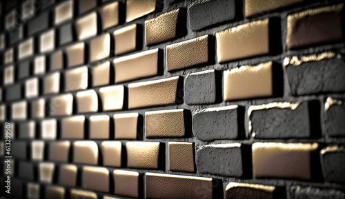 Brick metal wall background.Generative AI