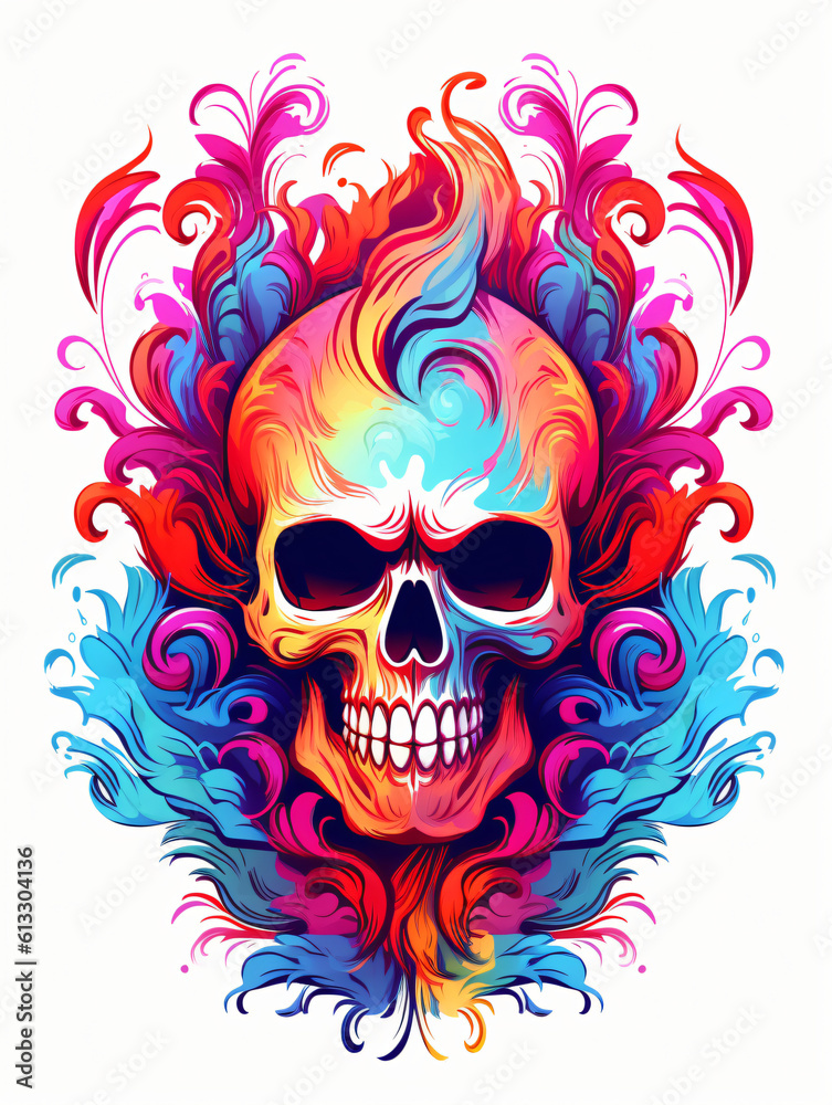 Vibrant and Captivating Skull