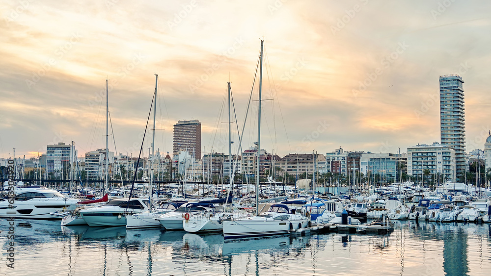 Boats in Port of Alicante, Spain