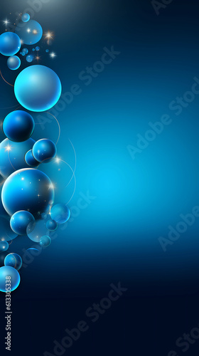 Abstract glams cerulean blue bubbles wallpaper background with copyspace. Generative ai.