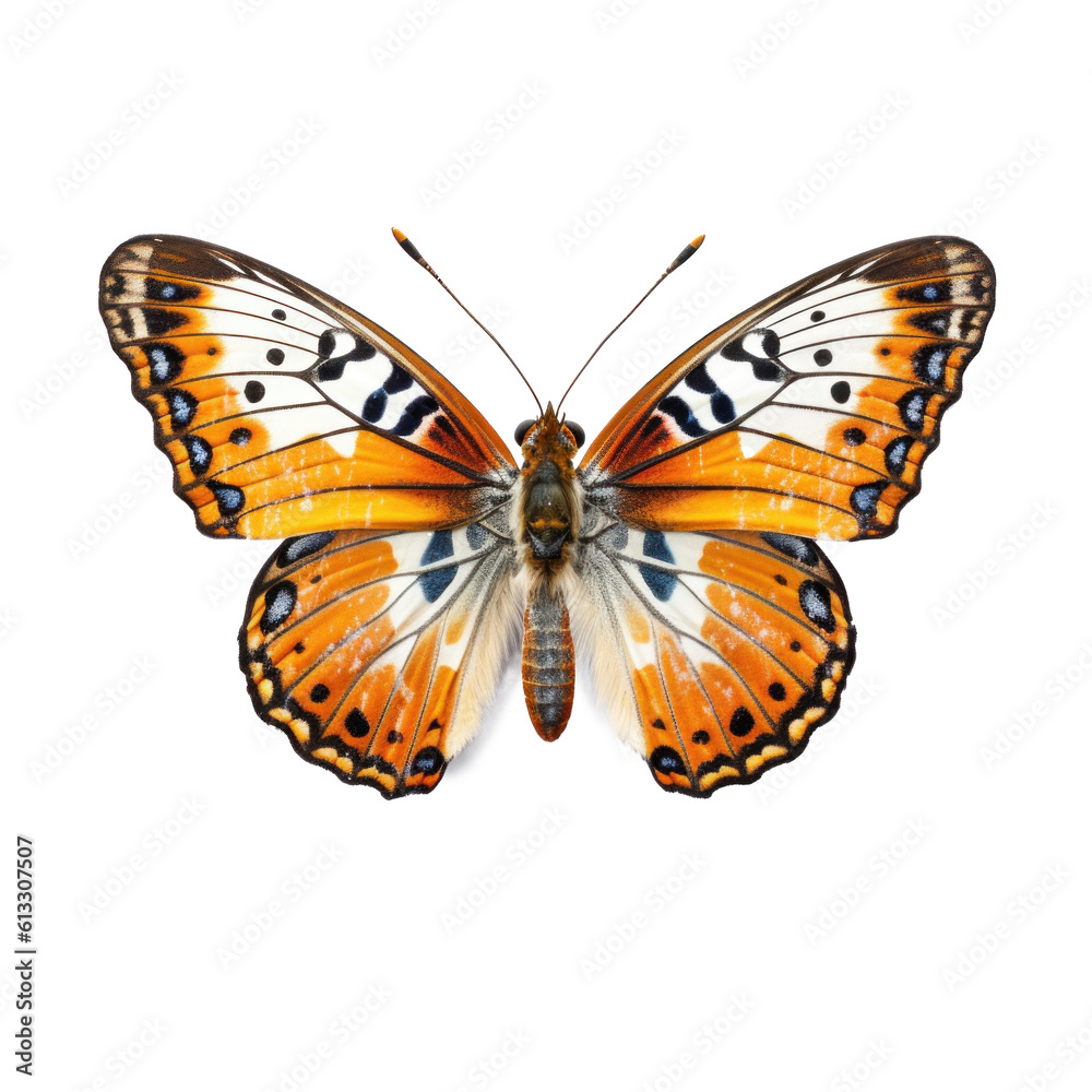 Obraz premium Tropical butterfly isolated. Illustration AI Generative.
