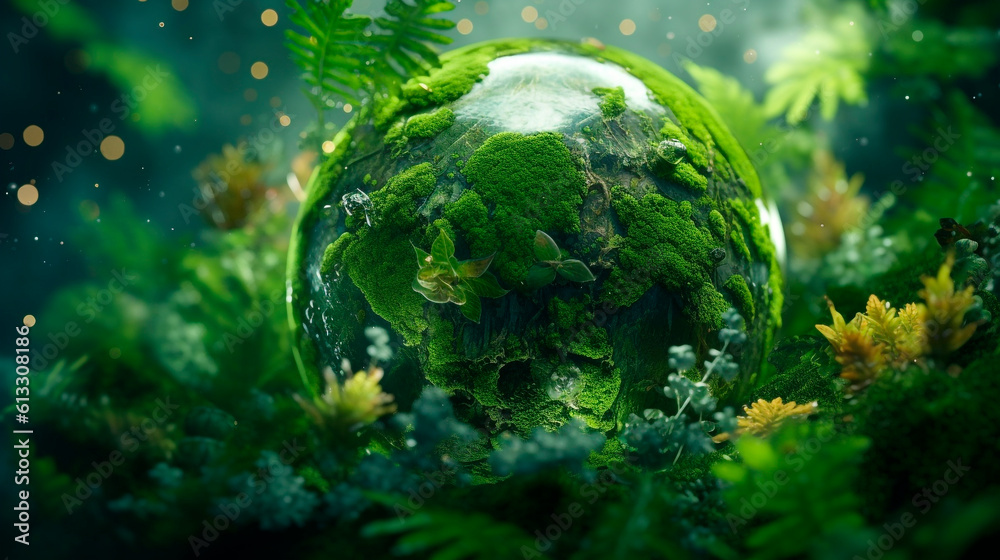 Green planet ecology protection concept. Generative Ai. 