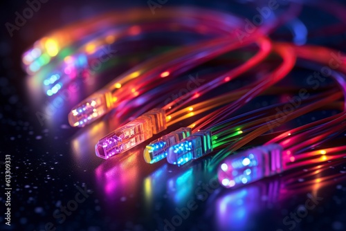illustration  fiber optic cable internet connection   ai generative