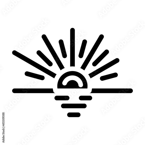 horizont sunset sun summer sunlight glyph icon vector. horizont sunset sun summer sunlight sign. isolated symbol illustration