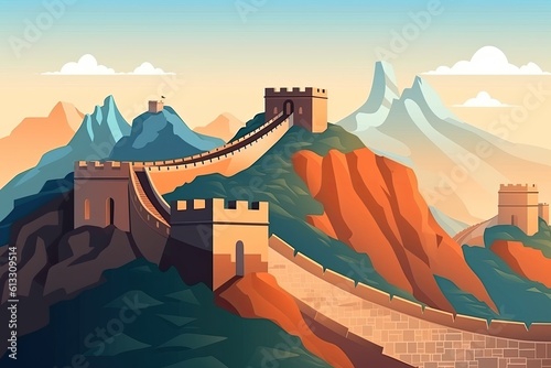 Canvas Print Illustration of the Chinese wall