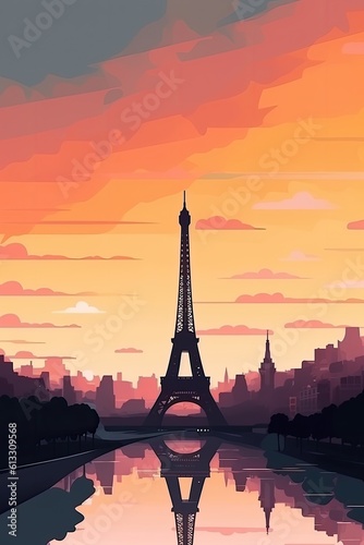 Illustration of the Eiffel tower in Paris
