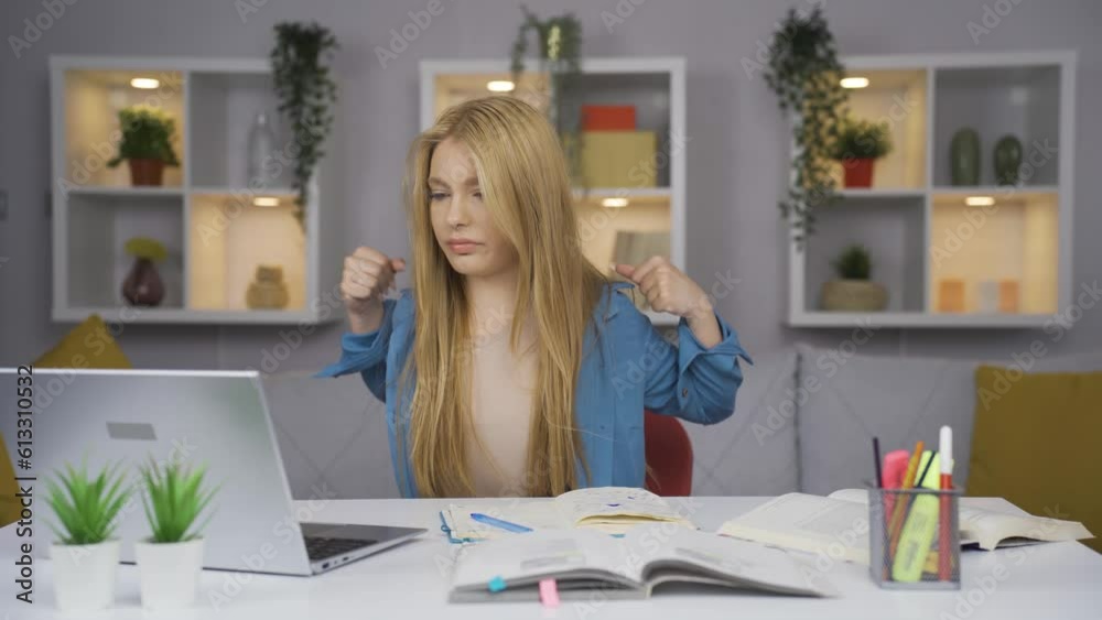 Female student falls asleep while studying. Female student falls asleep while studying.