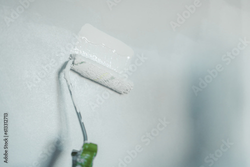 Fotografie Painting the walls of a room. Paint Roller Techniques