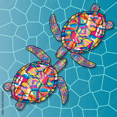 turtles in the sea