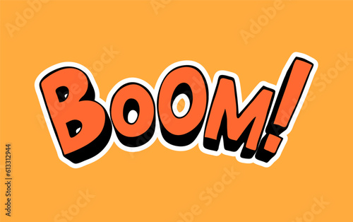 Cartoon explosion on a colorful background. Boom text. Vector illustration template. Pop art style comic hand drawn