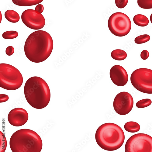 Vertical falling red blood cells with copyspace