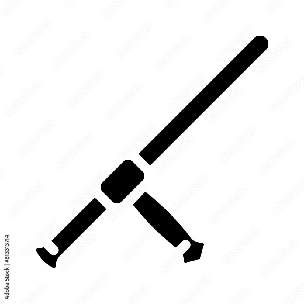 tonfa weapon military glyph icon vector. tonfa weapon military sign. isolated symbol illustration tonfa weapon military glyph icon vector. tonfa weapon military sign. isolated symbol illustration