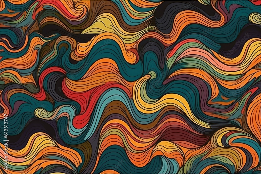 Obraz premium vibrant abstract background with curvy lines. Generative AI