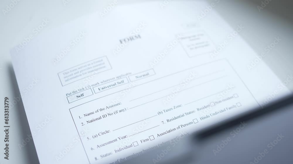 Printer Printing a Form Application Document To be Filled Closeup Printer Printing a Form Application Document To be Filled Closeup
